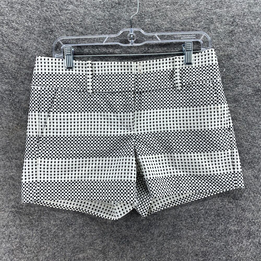 Ann Taylor Shorts Women 4P Petite White Striped Mid Rise Chino Pockets Casual